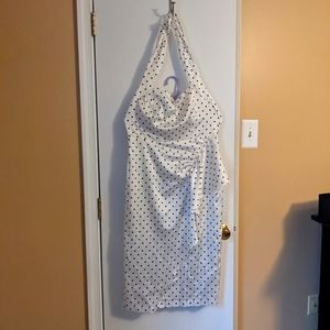 Polka Dot Retro Pencil Halter Dress